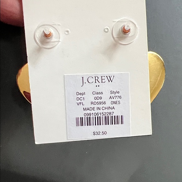J. Crew Gold and Red Heart Earrings - Picture 4 of 4